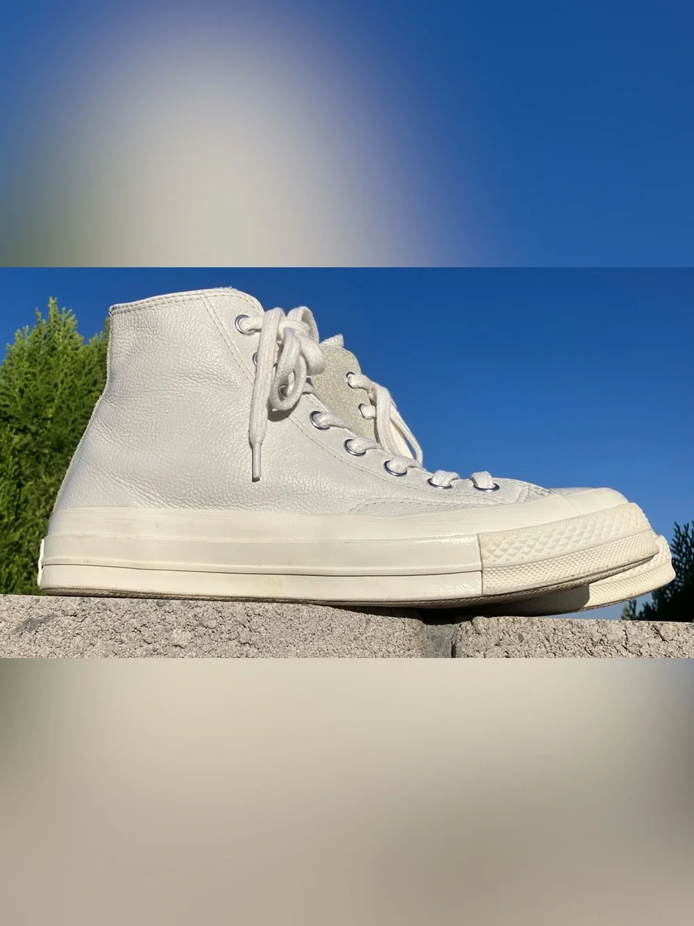 Converse High Top Sneakers in Light Cream Suede M7 W9